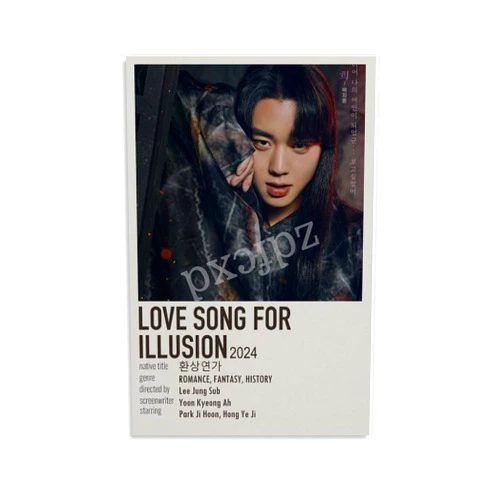Generic Korean Movie Poster Love Song for Illusion 2024 Korean TV Series Poster (1) Canvas Painting Posters And Prints Wall Art for Living Room Bedroom Decor 12x18inch(30x45cm) Unframe-style
