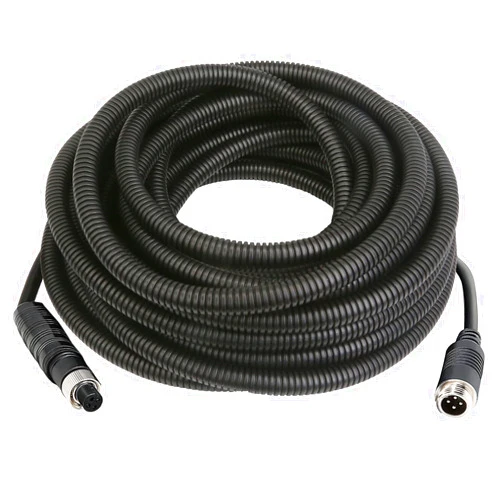 INSEETECH 4 Pin Camera Cable with Corrugation Tube Cover, 4 Pin Aviation Extension Cable, 4 Pin Video Cable for Backup Camera Rear View System RV Truck Trailer Bus Car Waterproof (33ft/10m)