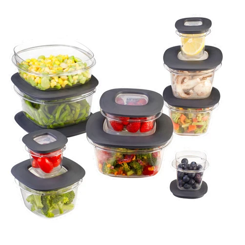Rubbermaid Premier Easy Find Lids Meal Prep and Food Storage Containers, Set of 10 (20 Pieces Total), Grey |BPA-Free & Stain Resistant