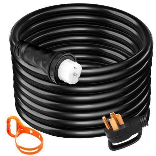 VEVOR 25 FT 50 Amp Generator Extension Cord NEMA N14-50P & SS2-50R & CS6364, STW 6/3 + 8/1 AWG 125V 250V Generator Power Cord Twist Lock Connectors