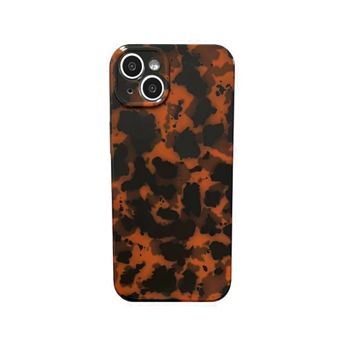 Aaknhen Tortoise Shell Phone Case Compatible for iPhone 13 Retro Leopard Cheetah Print Chic Animal Pattern Flexible Soft TPU Protective Cool Girls Amber Brown Phone Cover(for iPhone 13)