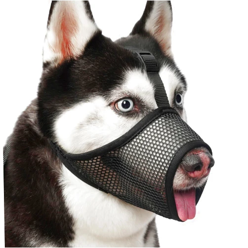 Mayerzon Dog Muzzle, Soft Muzzles for Large Medium Small Dogs, Mesh Dog Muzzle with Over-Head Strap for Biting Chewing Barking, Breathable Muzzle for Grooming Vet Visits Walking Allowing Drinking