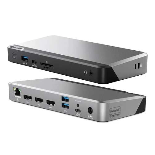 ALOGIC Triple 4K Display Universal Docking Station DX3 with 100W Laptop Charging for Mac and Windows, 3x4K@60Hz DisplayPort,1xUSB-C 10G(Fast Charging), 3xUSB-A 5G, Audio, Ethernet, Card Reader SD 4.0