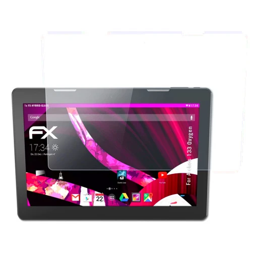 AtFoliX Plastic Glass Protective Film compatible with Archos 133 Oxygen Glass Protector, 9H Hybrid-Glass FX Glass Screen Protector of plastic