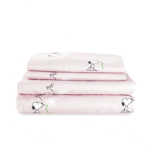 Berkshire Blanket Peanuts® Kids Sheet Set King Size - 4 Pieces,Cute Character Snoopy Printed Soft Microfiber Bed Sheets,Peanuts Make A Wish Spring Pink