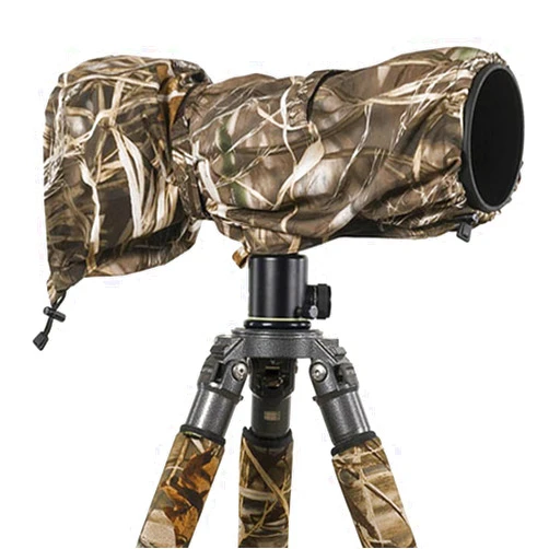LensCoat Raincoat RS for Camera and Lens, Large Rain Cover Sleeve Camouflage Protection (Realtree Max4 HD) LCRSLM4