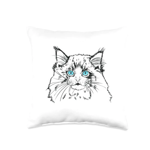 Ragdoll cat pet breed animal Cat Paw meow miau House Ragdoll Pet Cat Breed Throw Pillow, 16x16, Multicolor