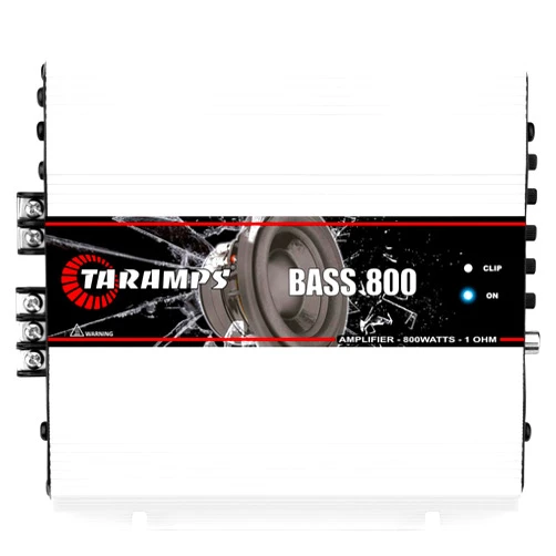 Taramp's Bass 800 1 Ohm Monoblock Amplifier 800 Watts Rms 1 Channel, 14.4VDC Out Power Full Range, Great for Sub/Bass - RCA/High Level Input, Car Audio