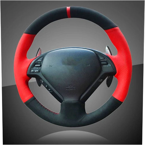 SAXTZDS Car Braid Steering Wheel Cover,for Infiniti G G25 G35 G37 EX EX35 EX37 Q Q40 Q60 QX50 2014-2018