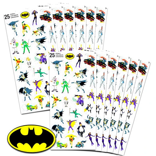 DC Comics Batman Party Favors for Boys & Girls Bundle ~ 12 Pack Batman Sticker Sheets for Kids Birthday Party Goodie Bags | Batman Party Supplies