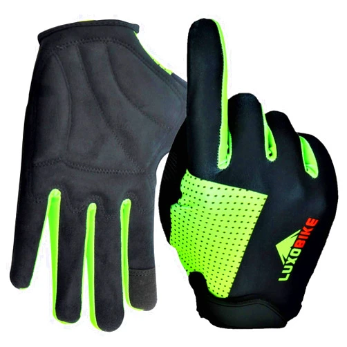 LuxoBike Cycling Gloves Bike Gloves Biking Gloves for Women - Lightweight Breathable Shock Absorbing Full Finger Sports Gloves with Touch Screen - Road Bicycle Gloves for Men