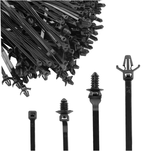 HNeekyr 120 Pcs Universal Push Mount Cable Zip Tie Nylon Self Locking Cable Strap Compatible with Cars Boat Trailer Polaris UTV Side By Side Jeep Wrangler for Engine Bay Wire Harness Restraint Ties 4 Sizes
