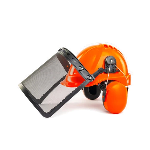 LANON Protection LANON Industrial Forestry Safety Helmet Protection System, ANSI Approved Chainsaw Hard Hats with Adjustable Ear Muffs & Face Shield Visor, 6 Point Adjustable Ratchet Suspension, Class C, Orange