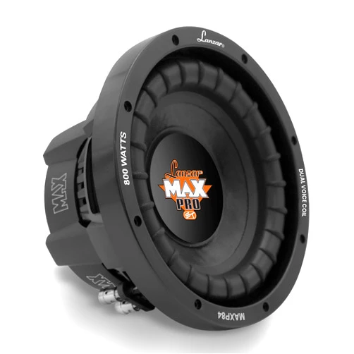 Lanzar 8 inch Car Subwoofer Speaker - Black Non-Pressed Paper Cone, Aluminum Voice Coil, 4 Ohm Impedance, 800 Watt Power and Foam Edge Suspension for Vehicle Audio Stereo Sound System - MAXP84