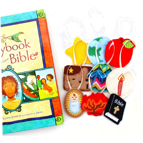 Baby WhatKnots Felt Jesse Tree Advent Ornaments corresponding with The Jesus Storybook Bible (Book not Included)