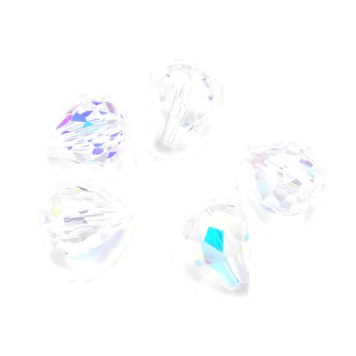 Adabele 50pcs Adabele Austrian 12mm Faceted Teardrop Loose Crystal Beads Clear AB Compatible with 5500 Swarovski Crystals Preciosa SST-1202