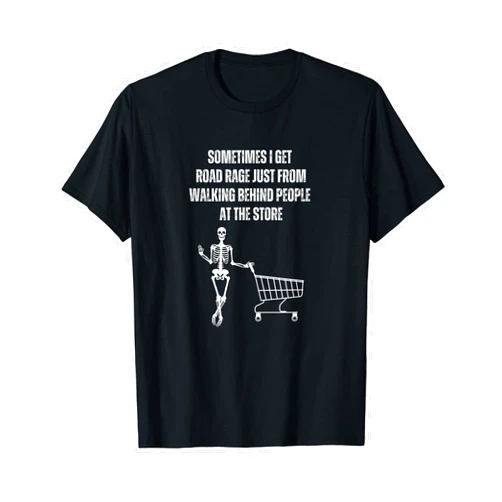 I'll Die Without Coffee Designs Co. Funny Road Rage In Store Halloween Skeleton Spooky Sarcastic T-Shirt