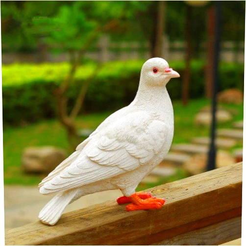 UKURO Pigeon Statue Animal Figurines Resin Crafts Outdoor Garden Accessories Bird Sculpture Gift