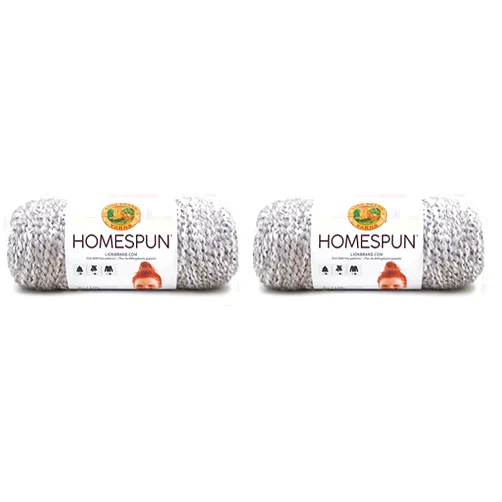 Lion Brand Yarn (1 Skein 790-600 Homespun, Clouds Yarn, 1 Count (Pack of 2)