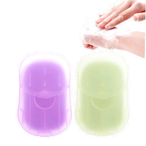 KATPOSIN 2 Packs (100 Sheets) Mini Portable Disposable Travel Paper Soap Sheets Foaming Hand Washing Bath Scented Paper Soap hand soap for Indoor, Outdoor, Travel, Camping Hiking