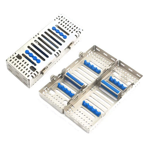 OdontoMed2011® Premium German Grade Stainless Steel Autoclave Dental Sterilization Cassette Tray for 8 Instruments Double Decker ST-004