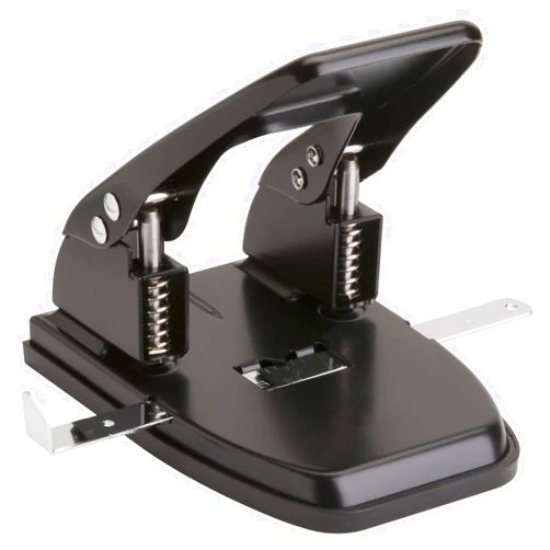 Business Source 65626 2-Hole Punch, 9/32, 2-3/4 Center, 30 Sheet Capacity, Black