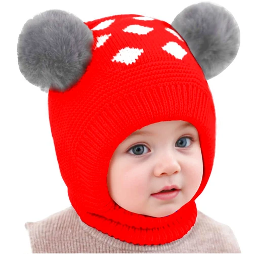 Bonvince Baby Winter Hat, Toddler Winter Hat, Fleece Lined Girls Boys Infant Winter Hat, Kids Winter Hat Scarf Earflap Hood Skull Caps