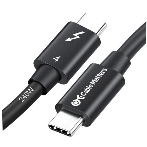 Cable Matters [Intel Certified] 40Gbps Thunderbolt 4 Cable 2.6ft with 8K Video and 240W Charging - 0.8m, Compatible with USB4, Thunderbolt 3 Cable and USB-C
