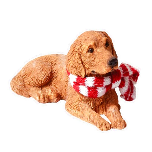 Sandicast Golden Retriever Christmas Ornament, Golden,White