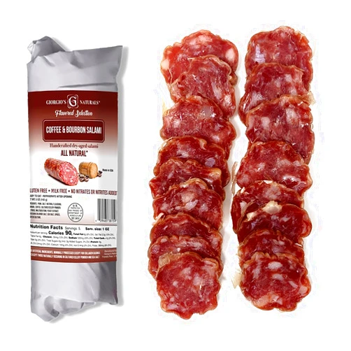 Giorgio's Naturals Giorgio’s Naturals Handcrafted Dry-Aged Salami – Coffee and Bourbon Salami 5 Ounce, Italian Salami, Cured Meats, Charcuterie Board
