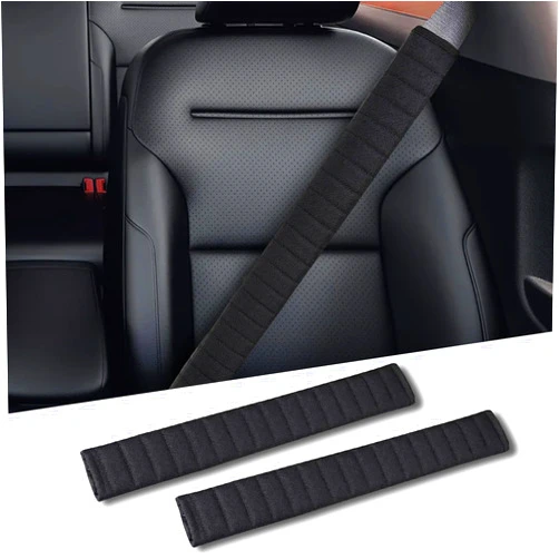 Wazzh 2Pcs Extra Long Seat Belt Covers for Adults,25In Seatbelt Cover,Car Seat Belt Strap Cushion,Shoulder Pad Protector,Car Decorations for Women Men Kids,Auto Interior Accessories for SUV,Trucks(Black)