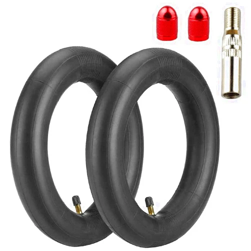 aibiku 8.5-Inch Thickened Inner Tubes, Inflatable Tires for Xiaomi M365, Gotrax GXL V2 Scooter Inflated Spare Tire - with Valve Extension and Metal Valve Caps, 8 1/2 x 2 (Pair)