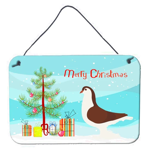 Caroline's Treasures BB9310DS812 Large Pigeon Christmas Wall or Door Hanging Prints, Teal Aluminum Metal Sign Kitchen Wall Bar Bathroom Plaque Home Decor, 8x12, Multicolor