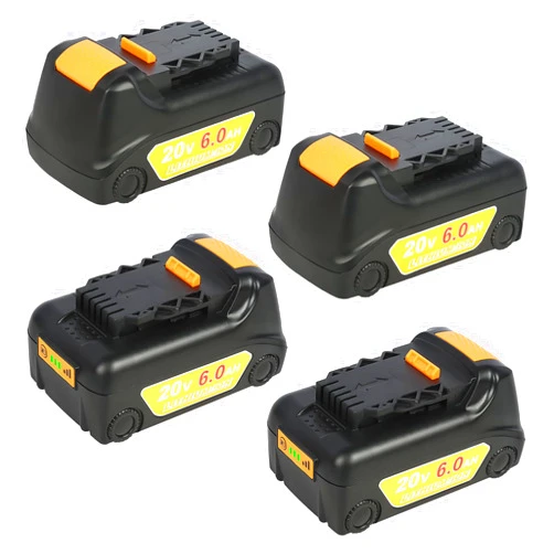 Lomrige 4Pack Replacement Battery for Dewalt 6000mAh 20V Compatible with Dewalt 20V Batteries DCB200 Compatible with 20 Volt Dewalt Cordless Power Tools