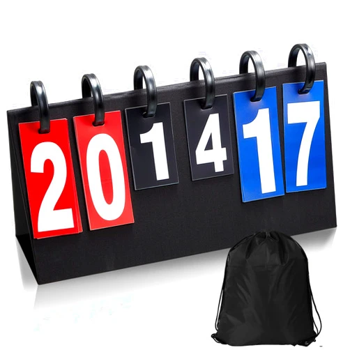 Yeaqee Portable Score Keeper with Storage Bag 17.32 x 10.24 Inches Flip Scoreboard Tabletop Scoreboard Flipper for Indoor Outdoor Sports Match P. E Classroom Activities Game