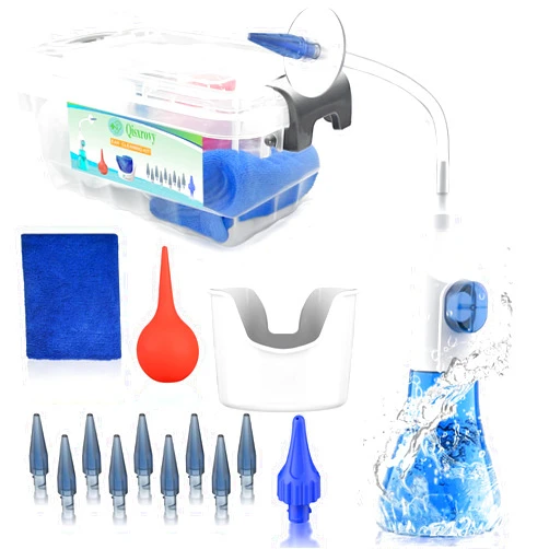 QISXROVY Ear Wax Removal Tool, Ear Cleaning Kit, Safe Ear Irrigation Flushing System for Adults & Kids, Large (50pcs accs), Transparent