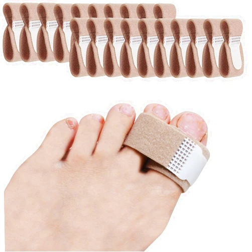Yimanduo 20 Pieces Broken Toe Wraps, Cushioned Bandages, Hammer Toe Separator Splints, Toe Straight, Hammer Toe Wrap, Cushioned Corrector, for Broken Toe, Hammer Toe- L Size