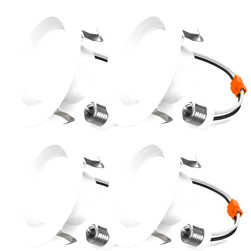 Sunco Lighting Sunco 4 Pack Retrofit LED Recessed Lighting 4 Inch, 3000K Warm White, Dimmable Can Lights, Baffle Trim, 11W=60W, 660LM, Damp Rated - ETL