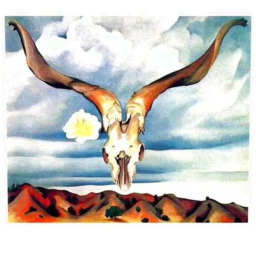 Yhh-dtx-nvv 《Ram's Head》by Georgia O'keeffe Canvas Prints Wall Art Paintings Pictures Canvas for Living Room Bedroom and Home Office Wall Decor Posters(Unframed,（70x84cm） 28x33inch)