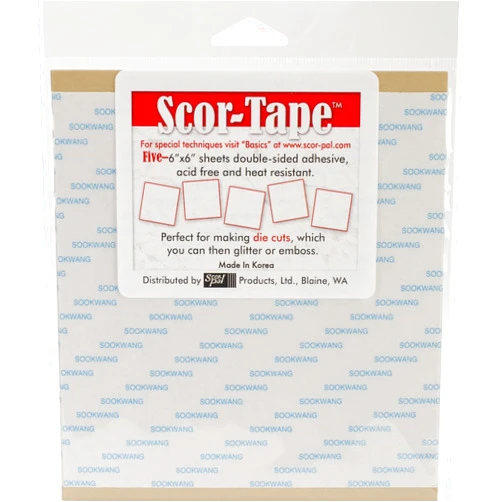 Scor-Pal SPC210 Scor-Tape Sheets, 6 by 6-Inch, 5-Pack