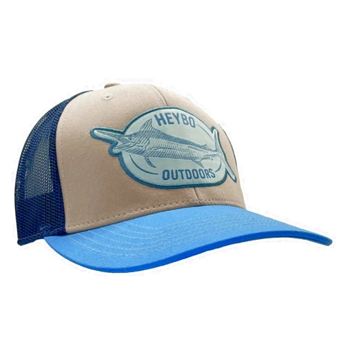Heybo Outdoors Salt Water Fishing Billfish Trucker Hat Mesh Back Snapback Trucker Hat One Size Fits Most