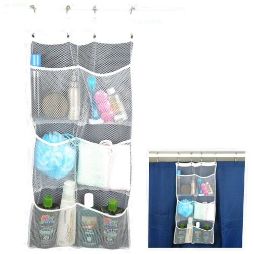 Evelots 2 Pack Shower Caddy,Organizer - Mesh -6 Pockets-Shampoo, Soap, Razor, Baby Bath Toys - Quick Dry