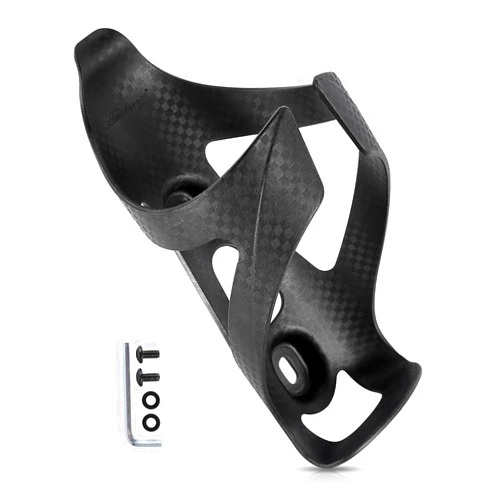 HUALONG Bike Water Bottle Holder Plastic Carbon Fiber Water Bottle Cage Cages for Road Bikes Mountain Bicycle Water Bottle Cage Drink Cup Holder, 2 Pack - Black