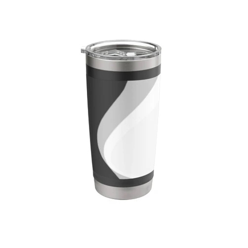 The Grayscale Waves Design Simple Grey Ash Monochromatic Pattern Wave Lines Stainless Steel Insulated Tumbler