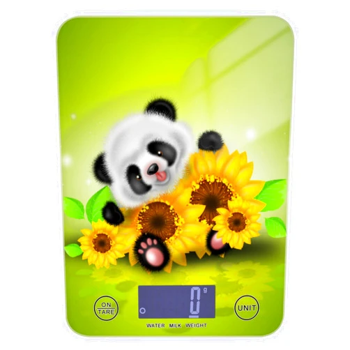 DOMIKING Panda Bear Sunflowers Food Scale Waterproof Digital Kitchen Scales Weight Ounces and Grams with Coffee Scale for Kitchen Cooking Baking