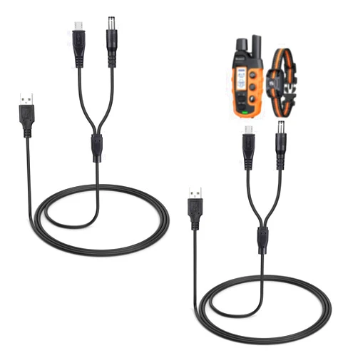 YEAOI 2-Pack Charger Cord for Bousnic Dog Shock Collar RS2A and RS2B, 2-in-1 Training Collar USB Charging Cable