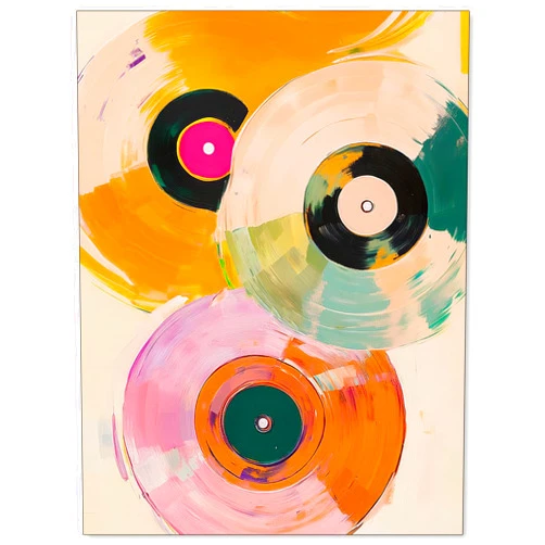 Generic Colorful Record Player Poster Vintage Music Canvas Wall Art Modern Trendy Abstract Watercolor Painting For Living Room Bedroom Wall Decor 12x16 inch Unframed