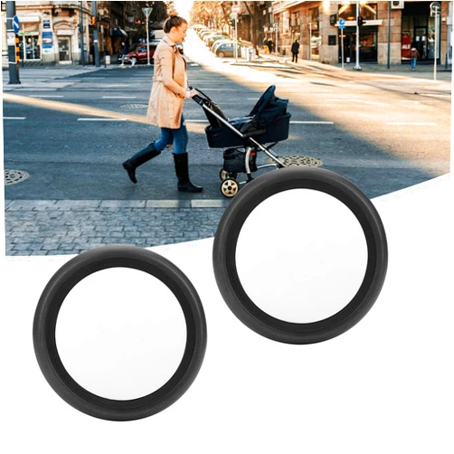 Keenso Stroller Wheels Replacement Universal for Wheel Baby Strollers Rubber Accessories Kids Carriage with Tools Infant (A Pair of Rear Wheels)-Yoyo Pack