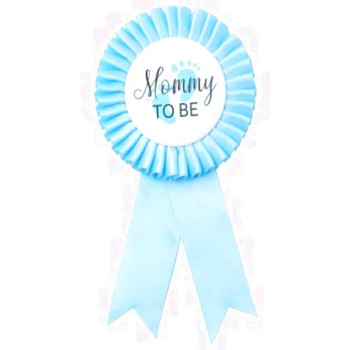GDTO8820 CoolerthingsDG, Mom to be Tinplate Badge Pin - Baby Shower Button New Mom Gifts Gender Reveals Party Baby Boy Blue Rosette Button Baby Celebration (Sky Blue)