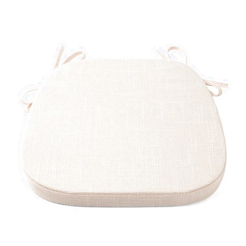 Tromlycs U Shaped Kitchen Chair Seat Cushion Pad for Dining Room Chairs with Ties 15x16 inches White Beige